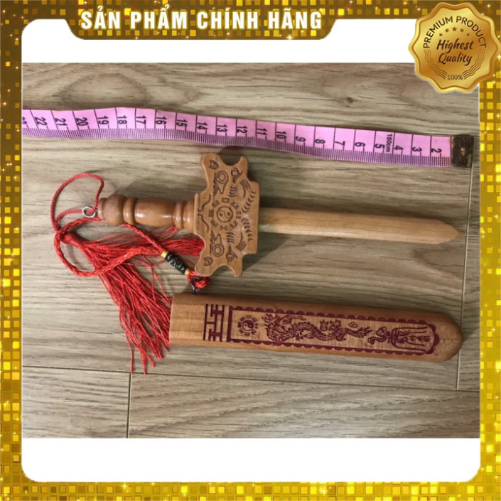 kiếm gỗ đào thất tinh 23cm - vật phẩm phong thủy cam kết hàng đẹp