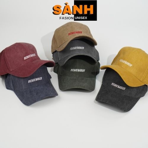 Mũ lưỡi trai thêu chữ REMEMBER Nón kết chất kaki jean cao cấp thời trang form unisex nam nữ K37