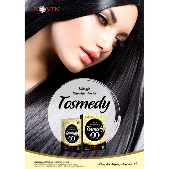 Dầu gội thảo dược đen tóc TOSMEDY, làm sạch tóc và da đầu, dưỡng và phục hồi tóc bóng đẹp- Trung Đông Pharmacy