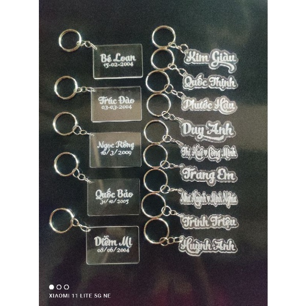 Móc Khoá Khắc Tên