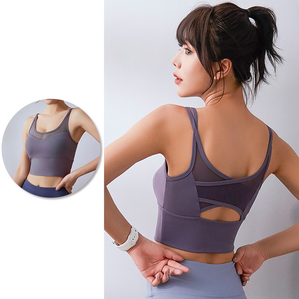 Áo bra tập gym yoga chống sốc AMIN AM008 cao cấp có mút ngực lót trong áo ngực thể thao tập gym yoga vải co dãn ôm ngực