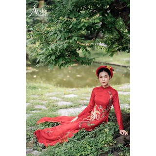 Áo dài gấm tơ 2tà