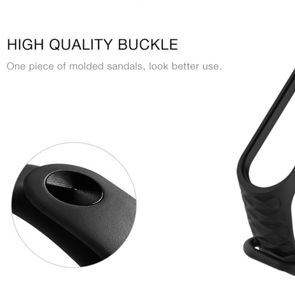 Dây Đeo Thay Thế Chất Liệu Silicon Màu Trơn Cho Xiaomi Mi Band 4 3 M5