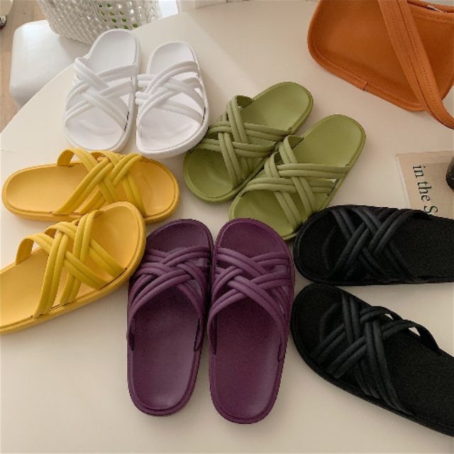 FREESHIP_50K_Dép nữ qoai đan chéo Retro mẫu mới 2020 ins Sunnie Shoes