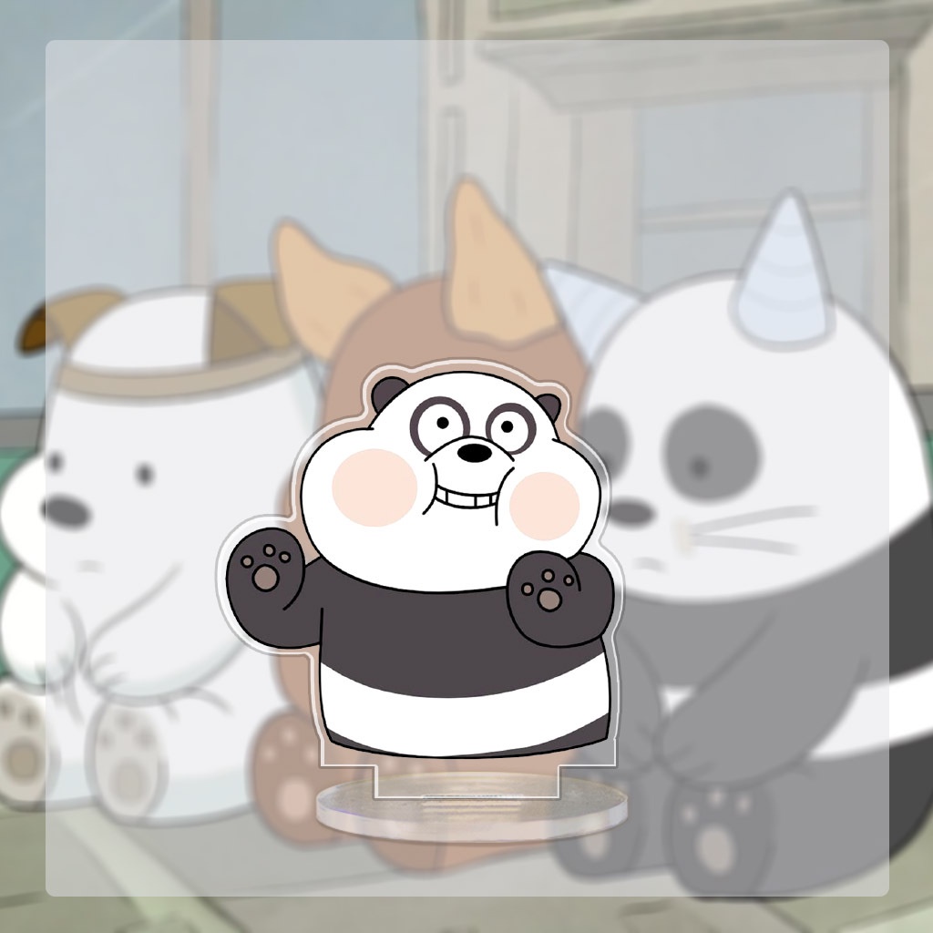 Mô hình đứng standee in hoạt hình We Bare Bears anime trang trí góc học tập bàn làm việc cao 5 đến 8 cm