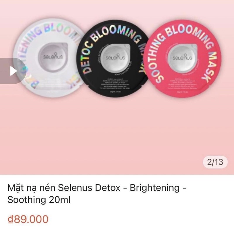 Mặt nạ hình đĩa giải quyết tất cả vấn đề về da Selenus Blooming Coin Mask Hàn Quốc