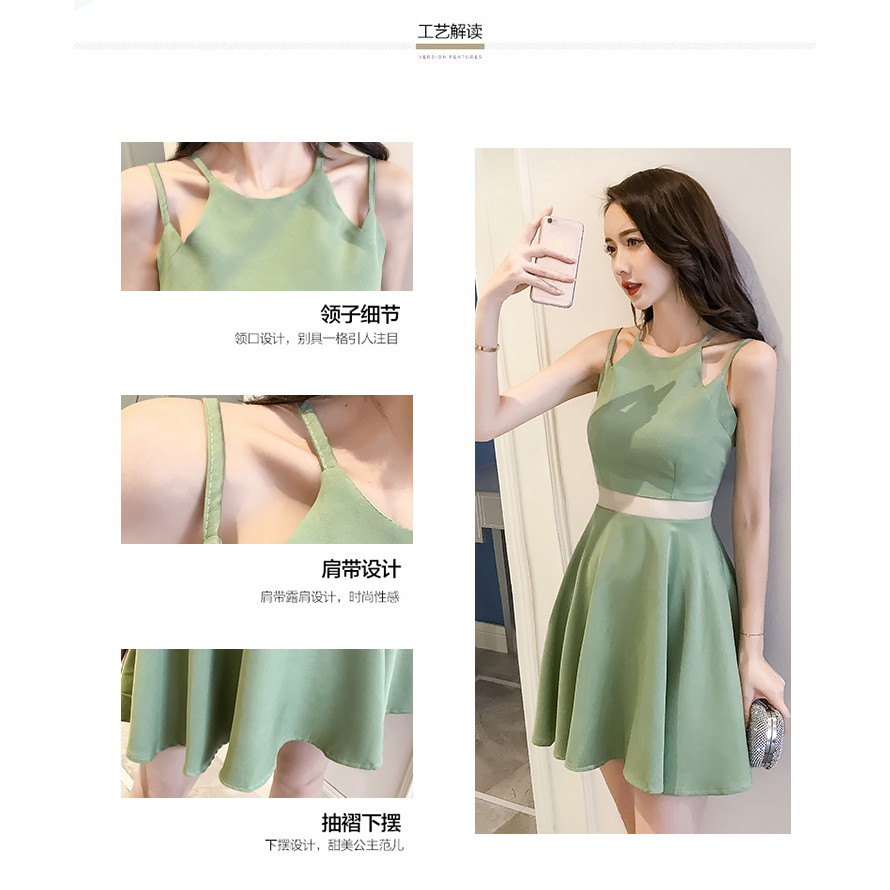 Đầm 2 dây quai chéo phong cánh Hàn Quốc( Hàng có sẵn ) | BigBuy360 - bigbuy360.vn