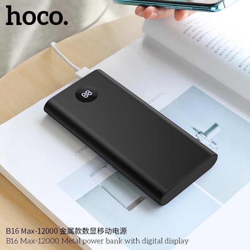 Pin Sạc Dự Phòng Hoco B16 Max 12000mah chính hãng siêu mỏng - lõi Polymer