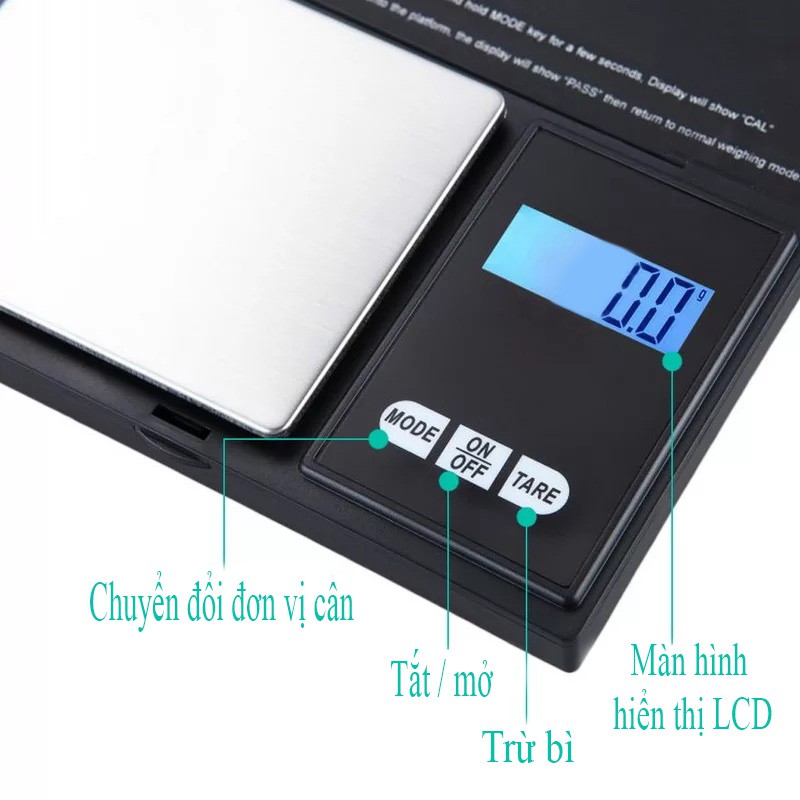 [Bảo Hành 1 Đổi 1] Cân Tiểu Ly Điện Tử Mini Chính Xác Cao 500g 0.1 TBE Shop