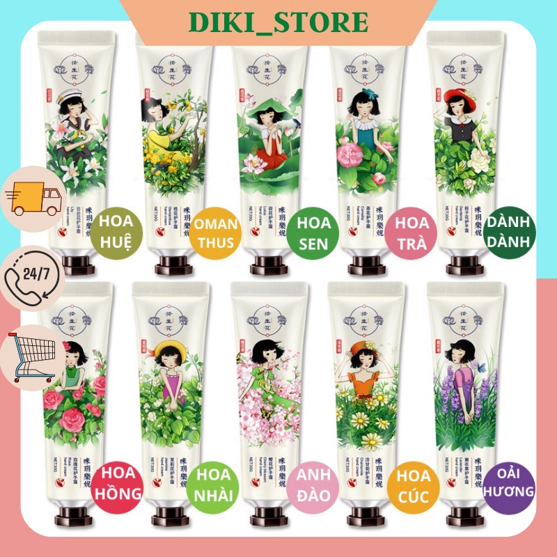 Kem dưỡng da tay chiết xuất từ hương hoa thiên nhiên cấp ẩm nuôi dưỡng và làm sáng da 30g Diki Store