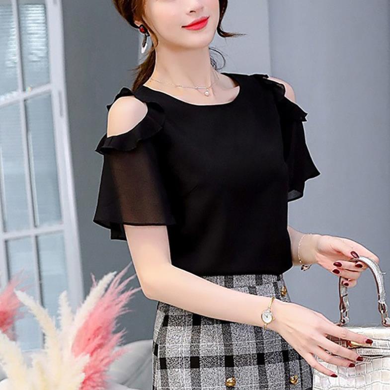 Áo voan kiểu dáng hở vai thanh lịch dành cho các bạn gái ྇