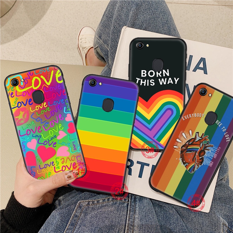 Ốp Điện Thoại Dẻo Họa Tiết logo LGBT Màu Cầu Vồng Cho OPPO A3S A5 A37 Neo 9 A39 A57 A5S A7 A59 F1s A77 F3 A83 A1K A9 27PU