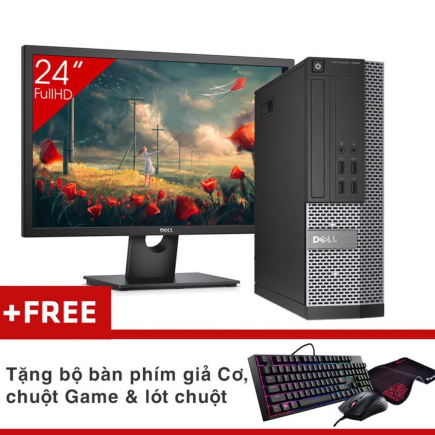 Máy tính chơi Game Dell Optiplex 7020 SFF + Màn hình Dell 24inch Full HD ( (Core i5 4570, Ram 12GB, HDD 2TB) + Quà Tặng | BigBuy360 - bigbuy360.vn