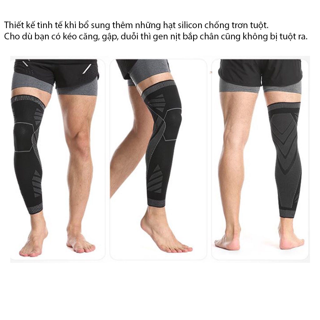 Đai bó gối dài thể thao bảo vệ khớp gối Aolikes7060 siêu đàn hồi, ôm chân, thoáng khí, thoải mái