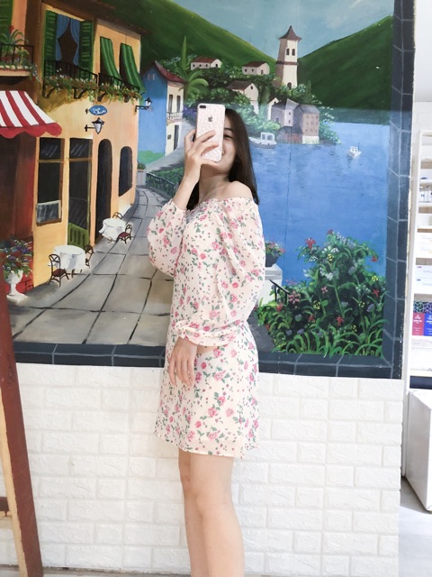 [Mã FAGREEN1505 giảm 10% tối đa 30K đơn 99K] Đầm - váy hoa nhí cổ vuông xếp ly ngực ( váy dài tay mặc 2 kiểu) | BigBuy360 - bigbuy360.vn