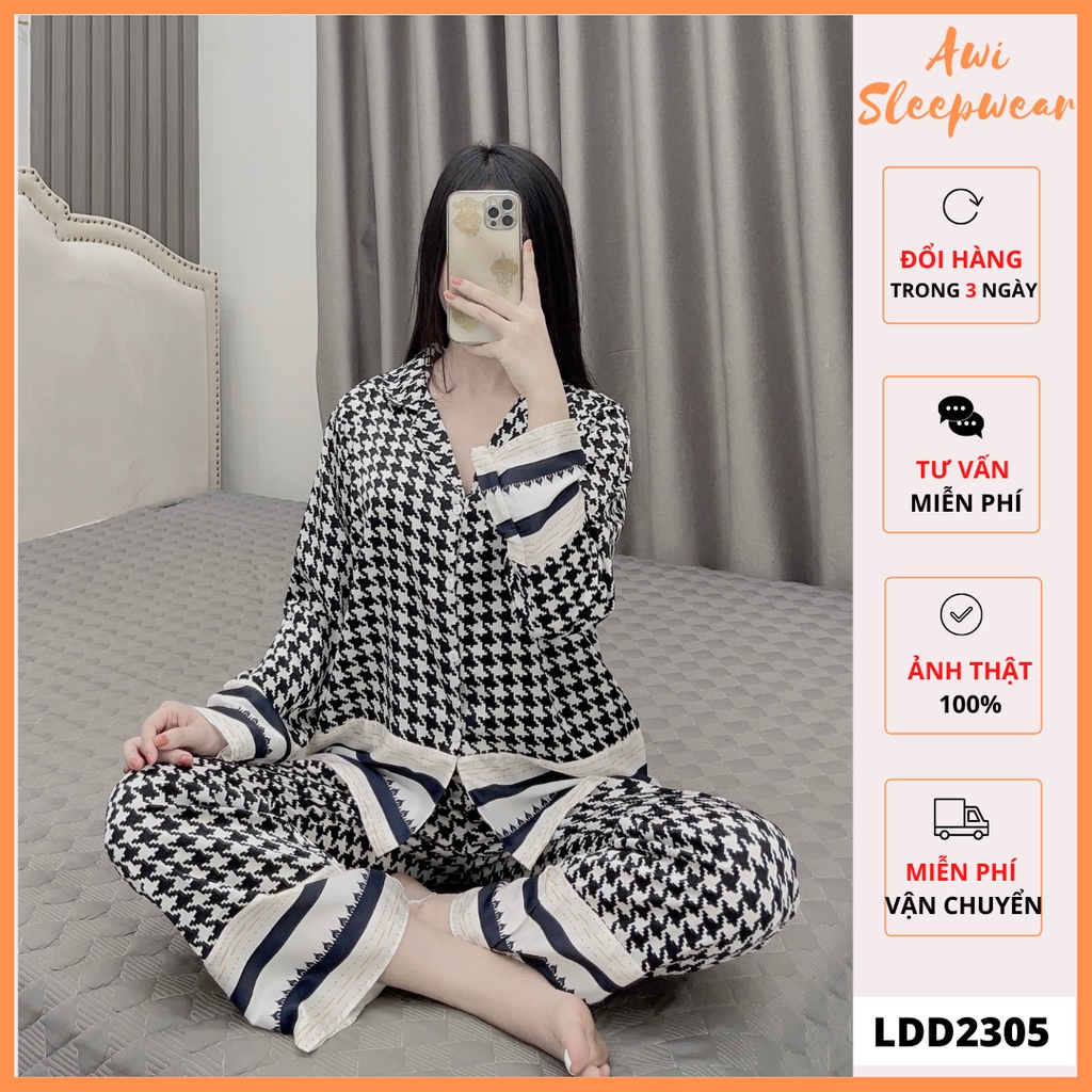 Bộ Pyjama Lụa Latin Dài Tay Nhiều Mẫu Sam Luxury 2 - Awi Sleepwear