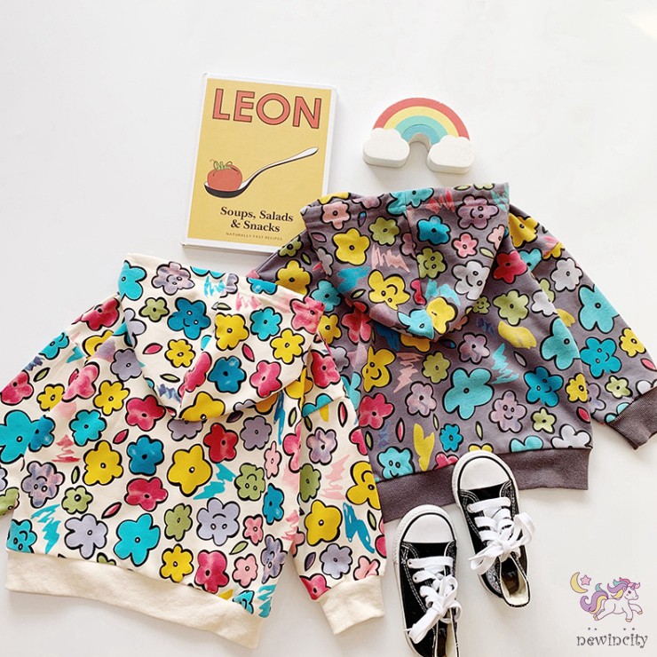 Áo Hoodie Họa Tiết Hoa Dễ Thương Phong Cách Hàn Quốc Cho Nữ