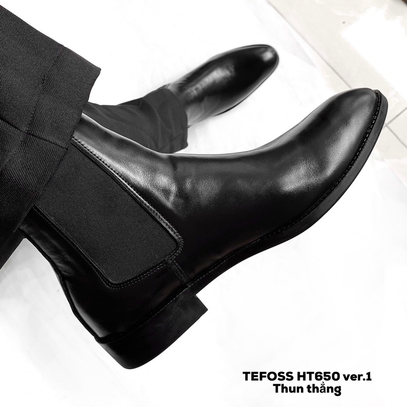 Giày nam chelsea boot da bò thật TEFOSS HT650 cổ cao thời trang size 38-44