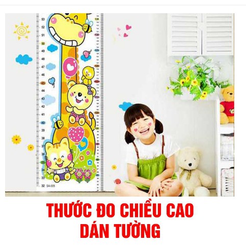 THƯỚC Decal DÁN TƯỜNG ĐO CHIỀU CAO CHO BÉ-HÌNH NGHỘ NGHĨNH ĐÁNG YÊU