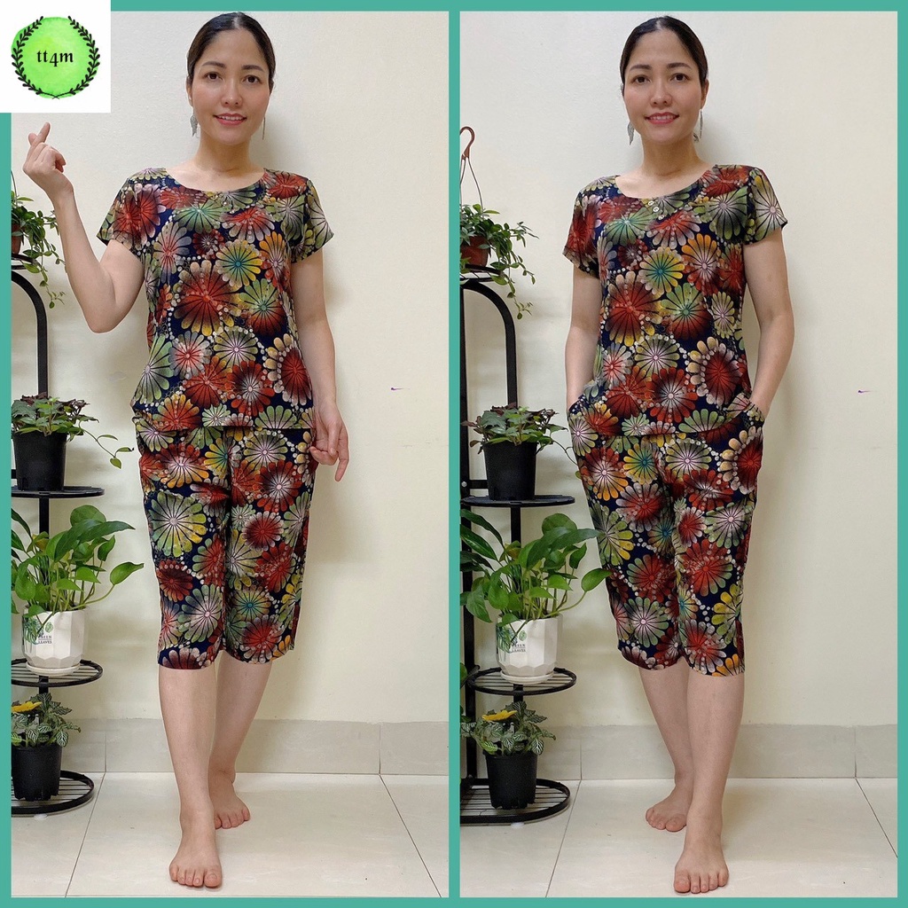 Đồ bộ trung niên Bộ Lanh Thái Gia Huy mẫu Côn Ngố 3 Khuy Cao Cấp Cho Mẹ