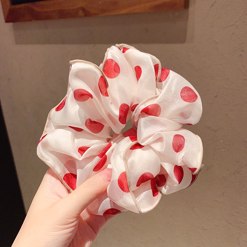 Dây Cột Tóc Họa Tiết Chấm Bi Phong Cách Hàn Quốc Dễ Thương Cho Nữ