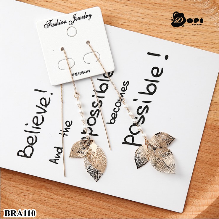 Bông tai hình lá form dài