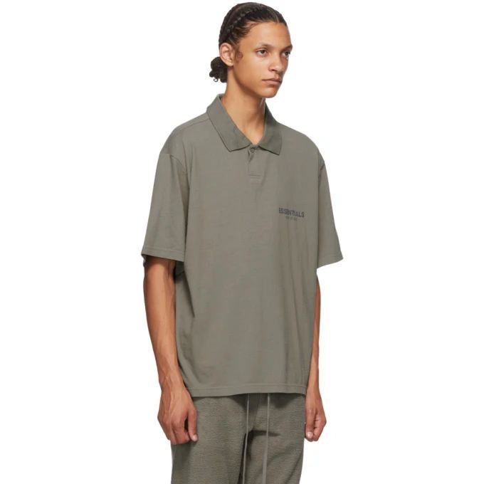 FEAR OF GOD ESSENTIALS Double-line FOG reflective loose letters POLO shirt short sleeves