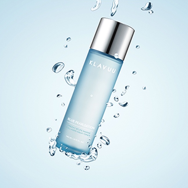 Combo 2 loại Nước hoa hồng & Kem dưỡng ẩm KLAVUU Blue Pearlsation Marin Collagen Aqua Toner &  Enriched Cream