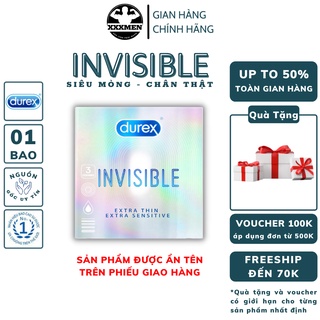 Bao cao Su Durex Invisible Extra Thin Extra Sensitive Siêu mỏng XXXMEN