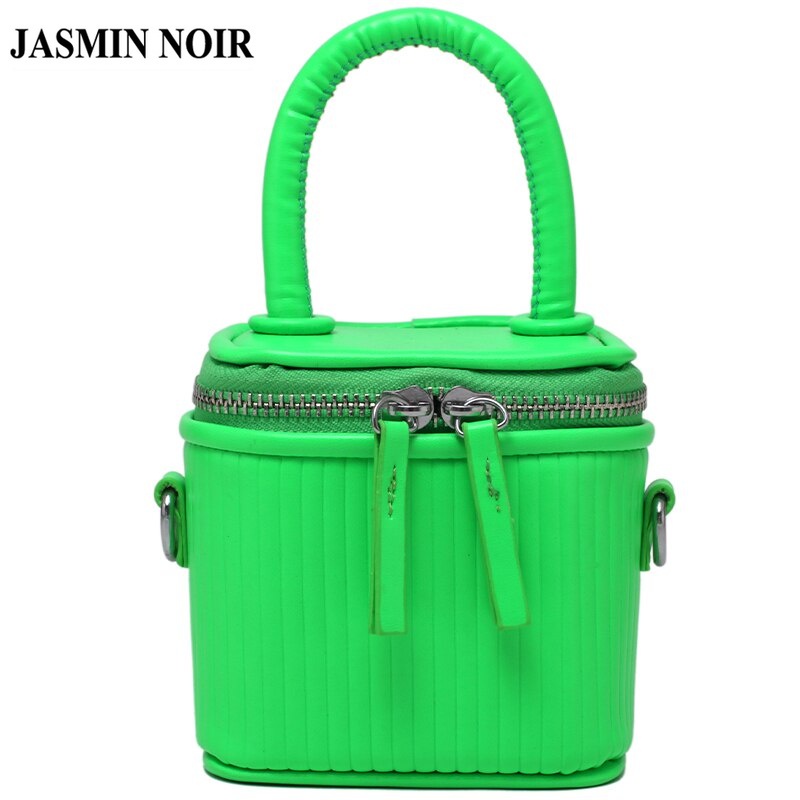 Túi xách Jasmin Noir bằng da PU đeo chéo vai hình vuông mini màu trơn kiểu mùa hè đáng yêu cho nữ