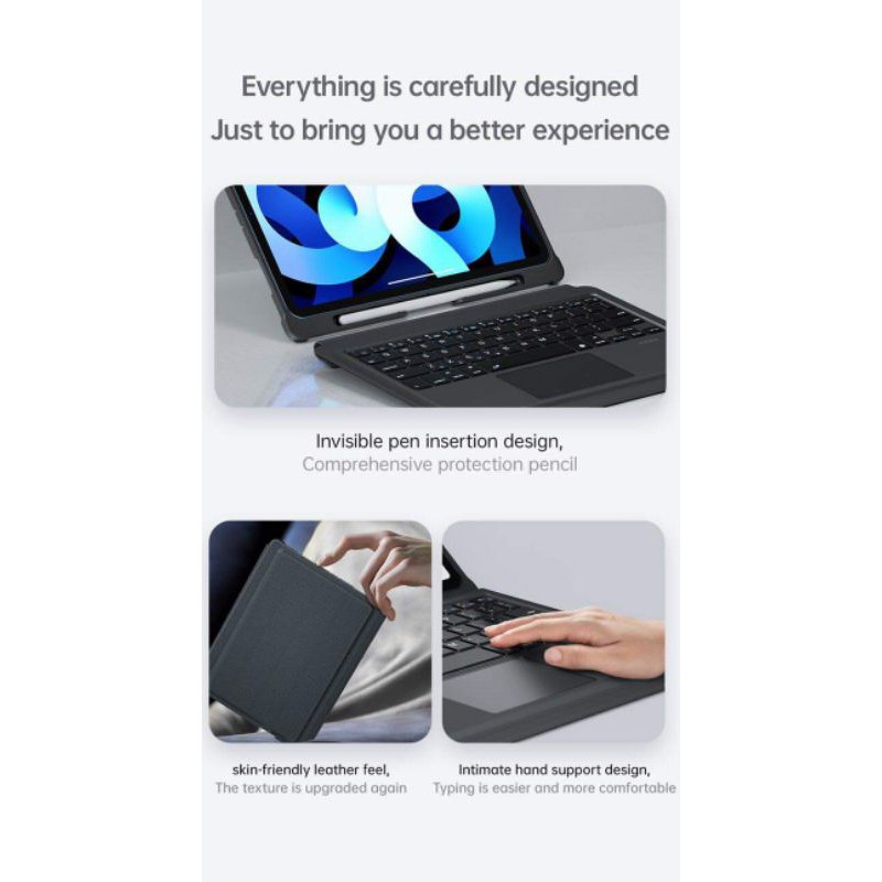 Bao da bàn phím kèm TrackPad cho IPad Pro 2020 / 2021 , IPad Air 4  10.9 , IPad Pro 12.9 chính hãng Benks Magic Keyboard