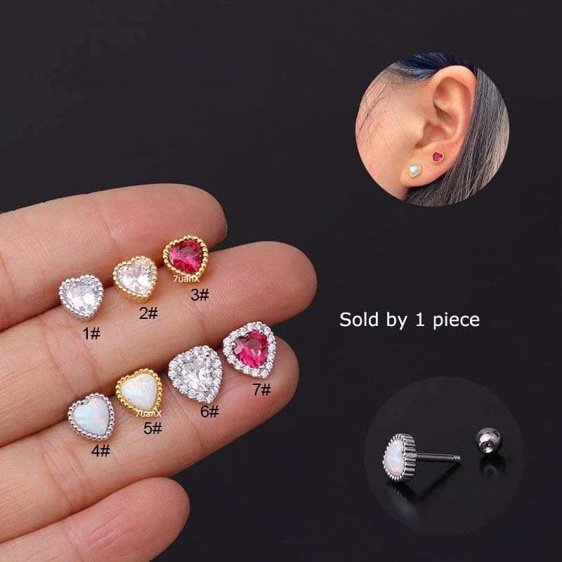 Bông tai mặt hình trái tim thời trang 16 gauge