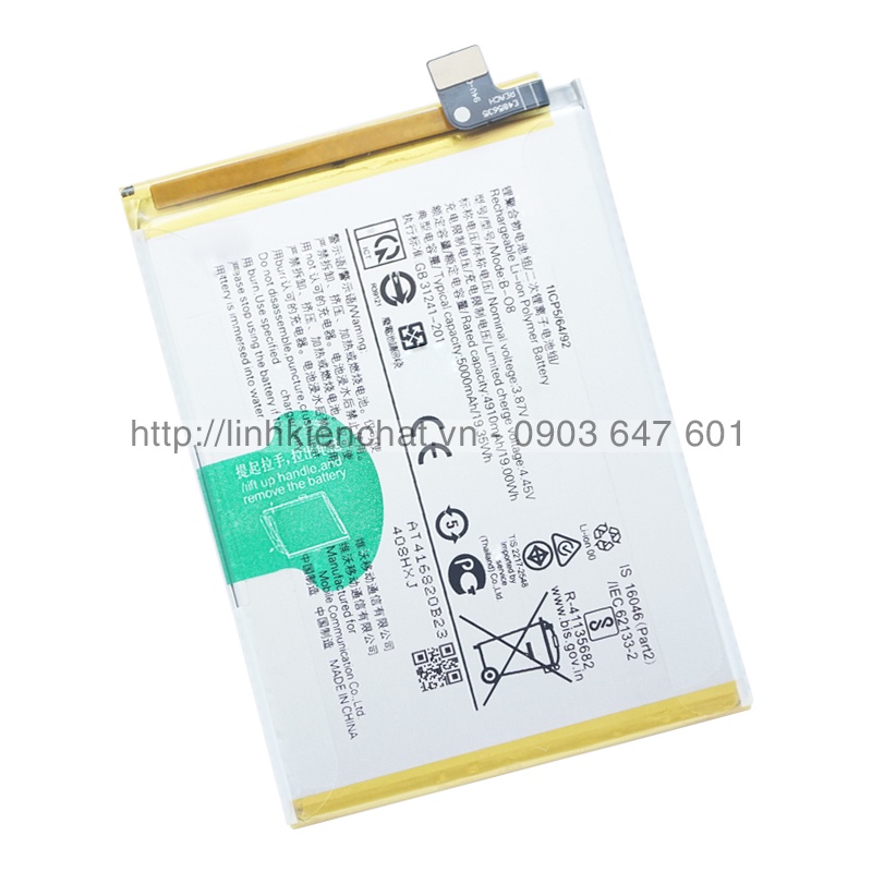 Pin cho Vivo Y51 V2035 2020  5000mAh 19.35Wh Zin - Hàng nhập Khẩu