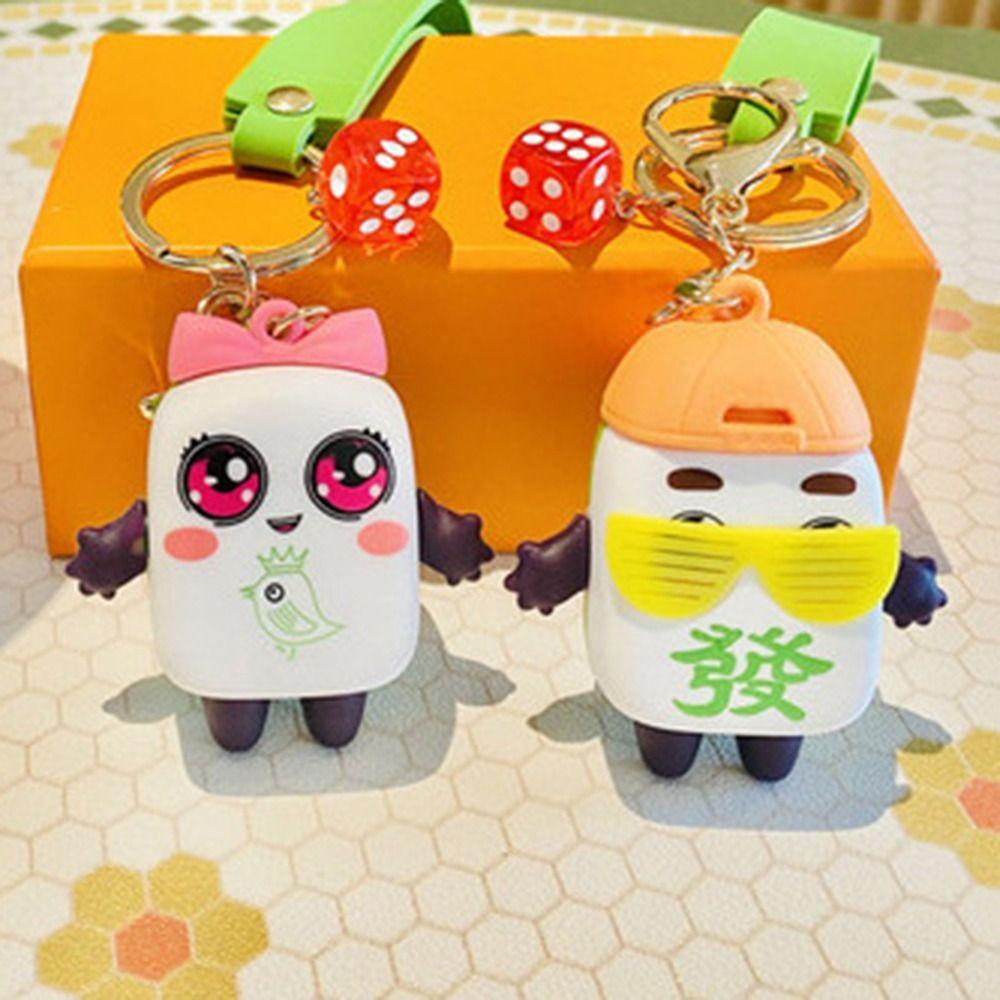 Móc Khóa Hình Hoạt Hình Mạt Chược Dễ Thương