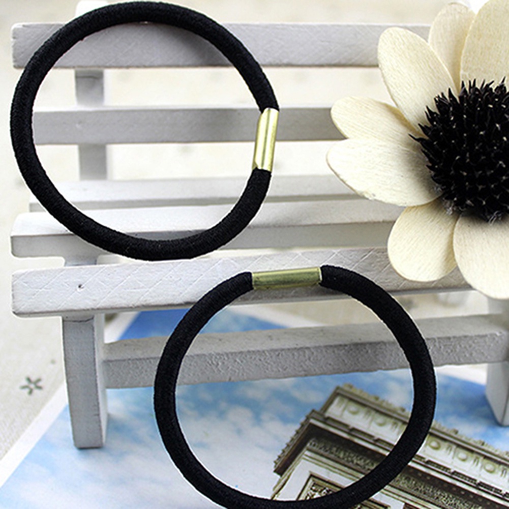 10 dây buộc tóc màu đen dễ thương cho nữ