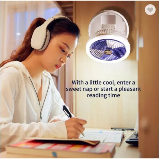 Youpin Quạt Gấp Gọn Tích Điện Quạt Điện Để Bàn Gấp Gọn Có Đèn Bảo Vệ Mắt và Với ánh sáng