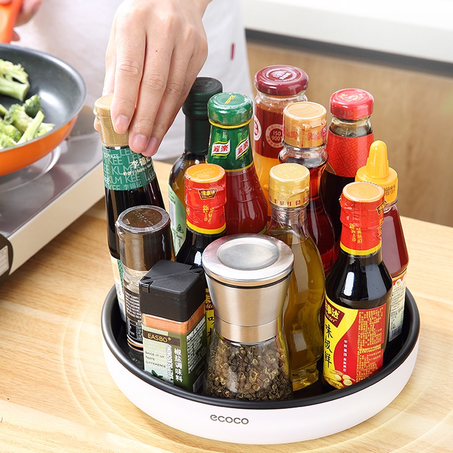 Kệ Để Đồ Mỹ Phẩm Nhà Tắm ECOCO Xoay 360 Độ, Kệ Sắp Xếp Gia Vị, Đựng Hoa Qủa Nhà Bếp Gọn Gàng Ngăn Nắp
