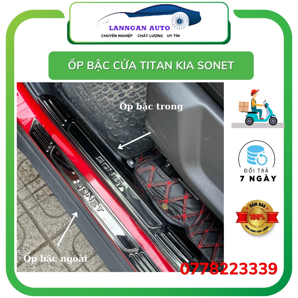 Ốp bậc cửa Sonet, nẹp bước chân Titan Kia Sonet 2022, giá tốt nhất thị trường