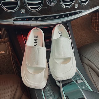 Bata sục mũi vuông quai dán hở gót 2cm