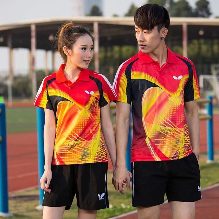 Áo Thun Tay Ngắn In Hình Bướm Mới Cho Nam Và Nữ Tập Luyện Bóng Bàn tennis Cầu Lông Bóng Chày tennis