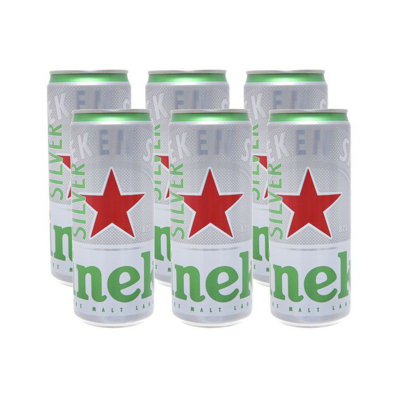(Giao hỏa tốc) 6 lon Bia Heineken Sliver lon 330ml