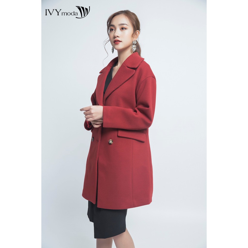 [NHẬP WABRTL5 GIẢM 10% TỐI ĐA 50K ĐH 250K ]Áo khoác dạ dáng dài nữ IVY moda MS 71M4159