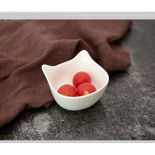 Bát sứ ăn dặm tiểu miu 10cm - sứ trắng
