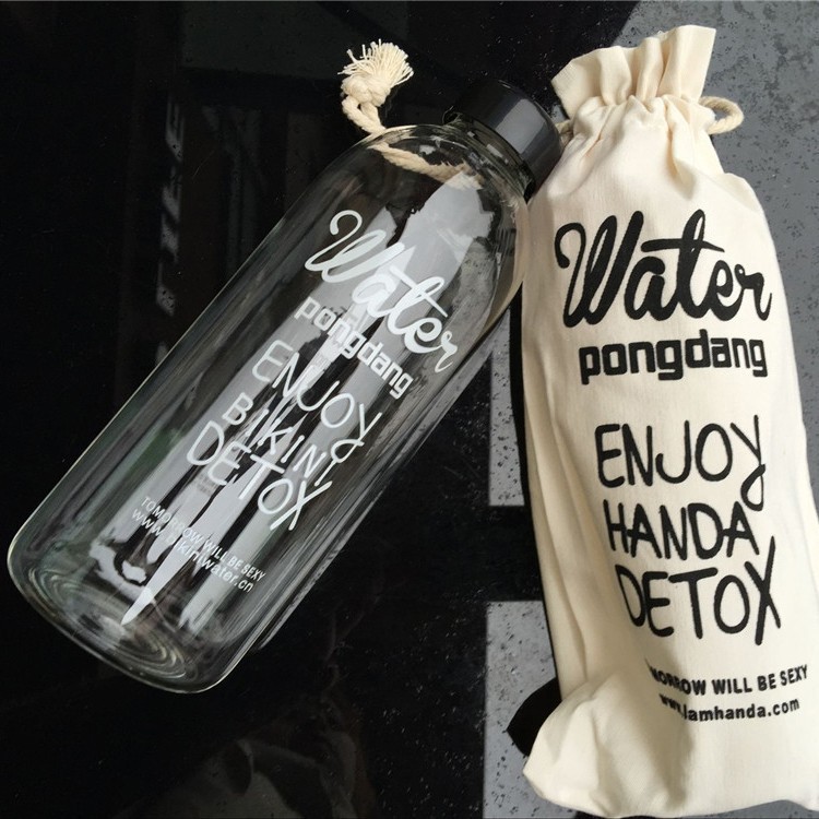 Chai nước detox Water Pongdang | My Bottle 1000ml tặng kèm túi vải - bình nước pongdang nhựa