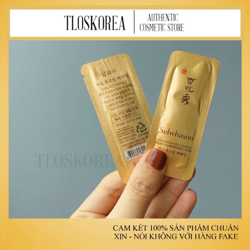 Kem Dưỡng Nhân Sâm Sulwhasoo Hoàn Hảo Concentrated Ginseng Renewing Perfecting Cream 1ml gói sample- Chống Lao-Tái Sinh