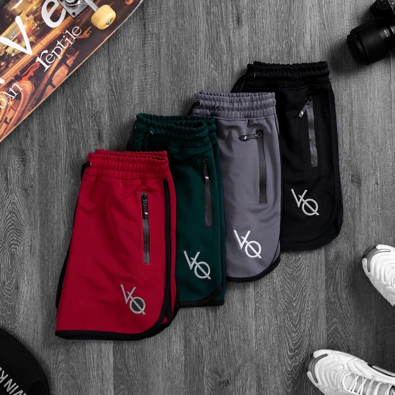 Quần Đùi Gym Squat VQ 4 Màu Thun Poly Co Giản Tốt