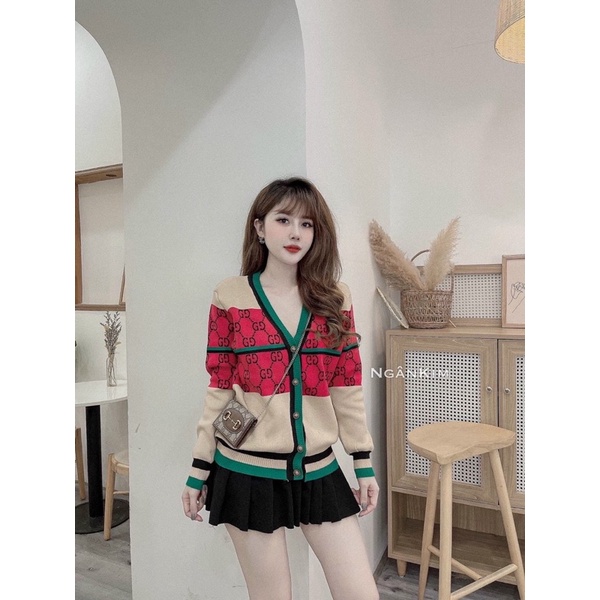 Áo cadigan GG phối màu B110