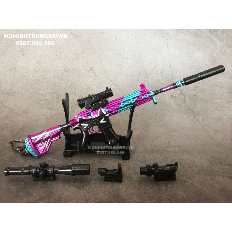 MÔ HÌNH M416 THỎ TUYẾT BĂNG GIÁ - PUBG TẶNG SCOPE + KỆ