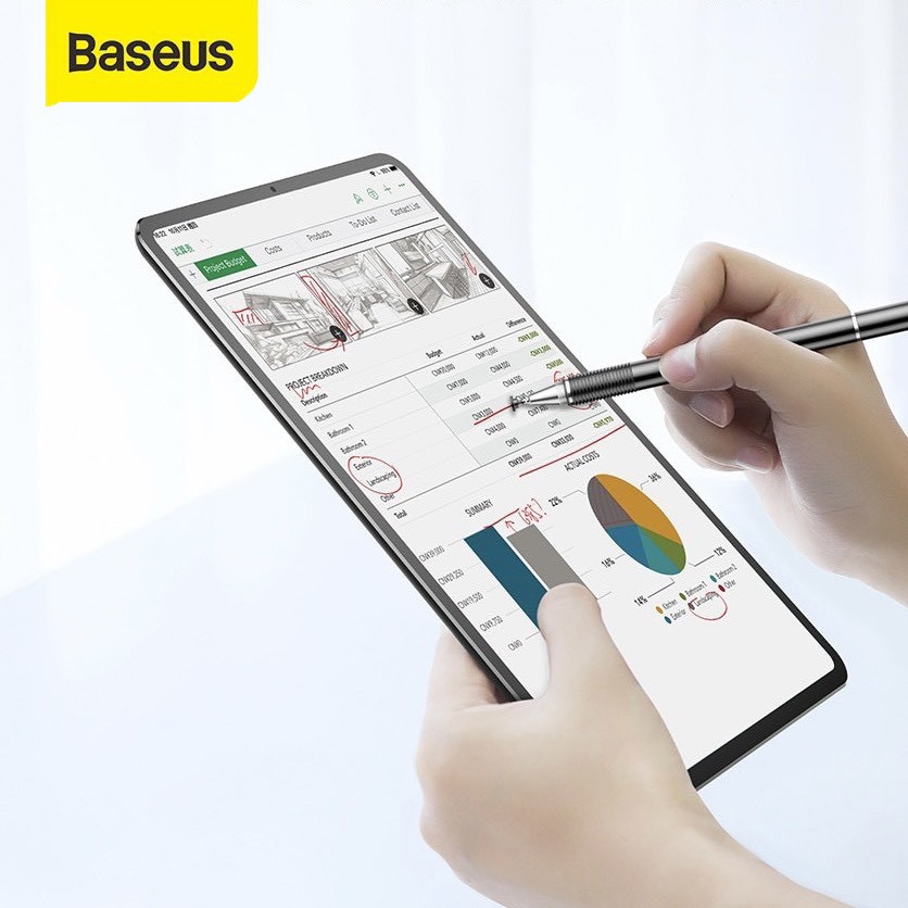 Bút cảm ứng Baseus điện dung 2 trong 1 cho Smartphone / Tablet/ iPad Golden Cudgel Capacitive Stylus Pen