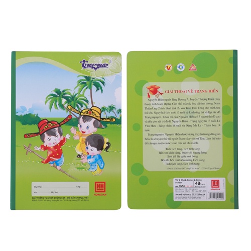 Combo 10 quyển Vở 4 Ô ly 48 trang Hồng Hà School Trạng Nguyên 0555